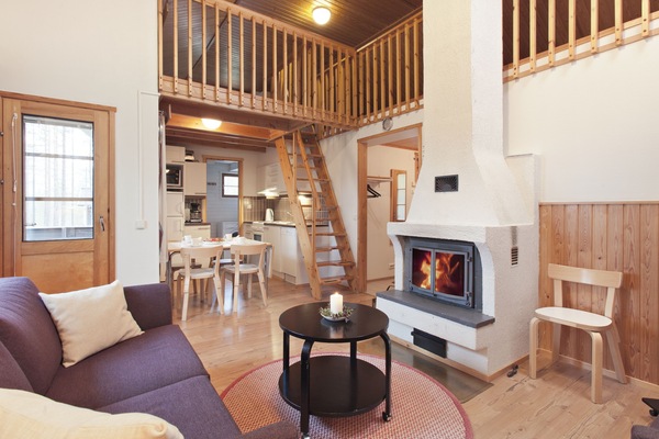 Duplex, 2 Bedrooms, Sauna (48 m2) | Living area | 32-inch TV with digital channels