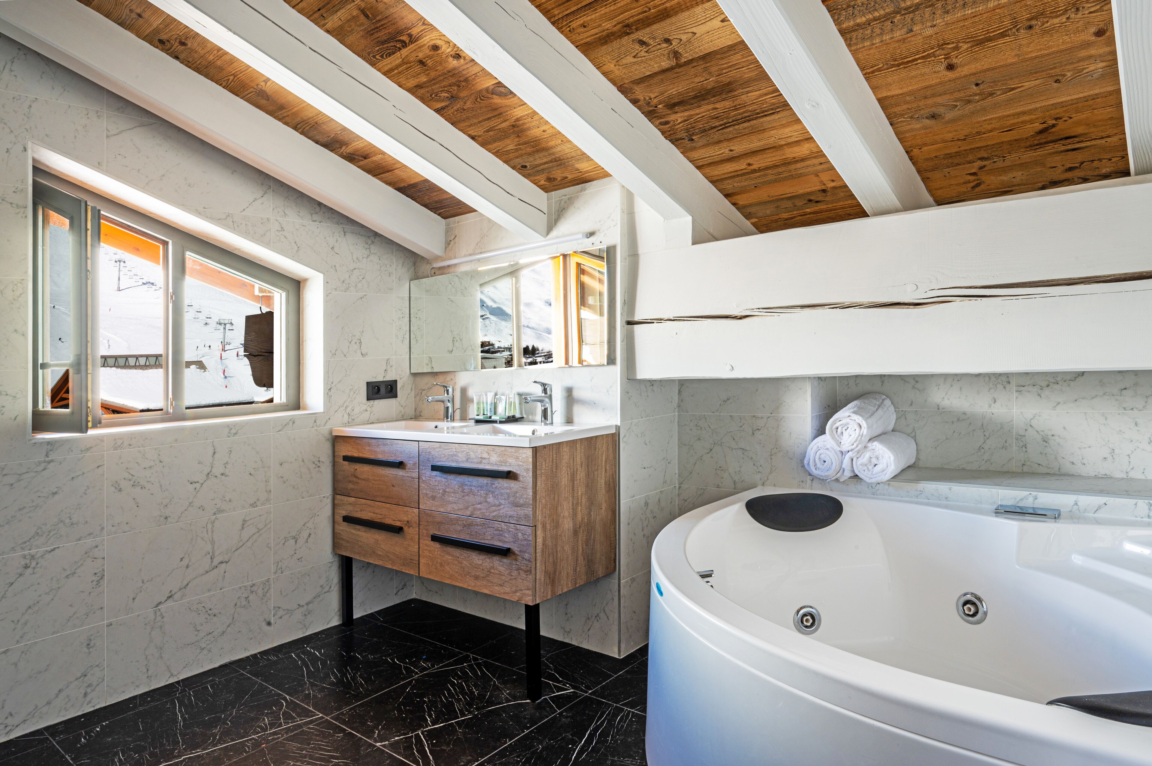 free toiletries, hair dryer, bathrobes, slippers