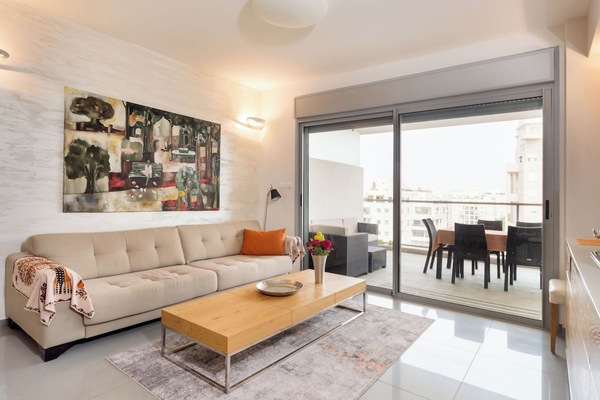 Cozy living room and balcony