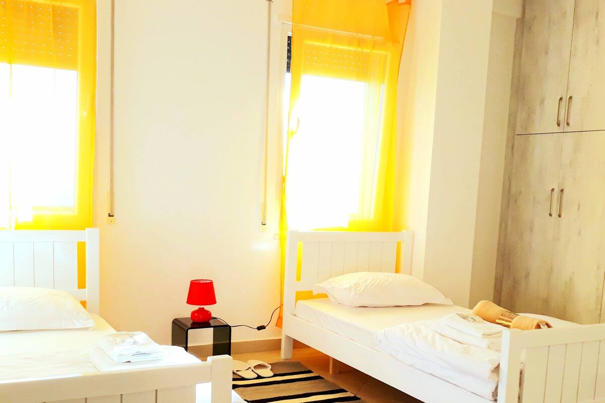 Blackout drapes, iron/ironing board (on request), WiFi (free)