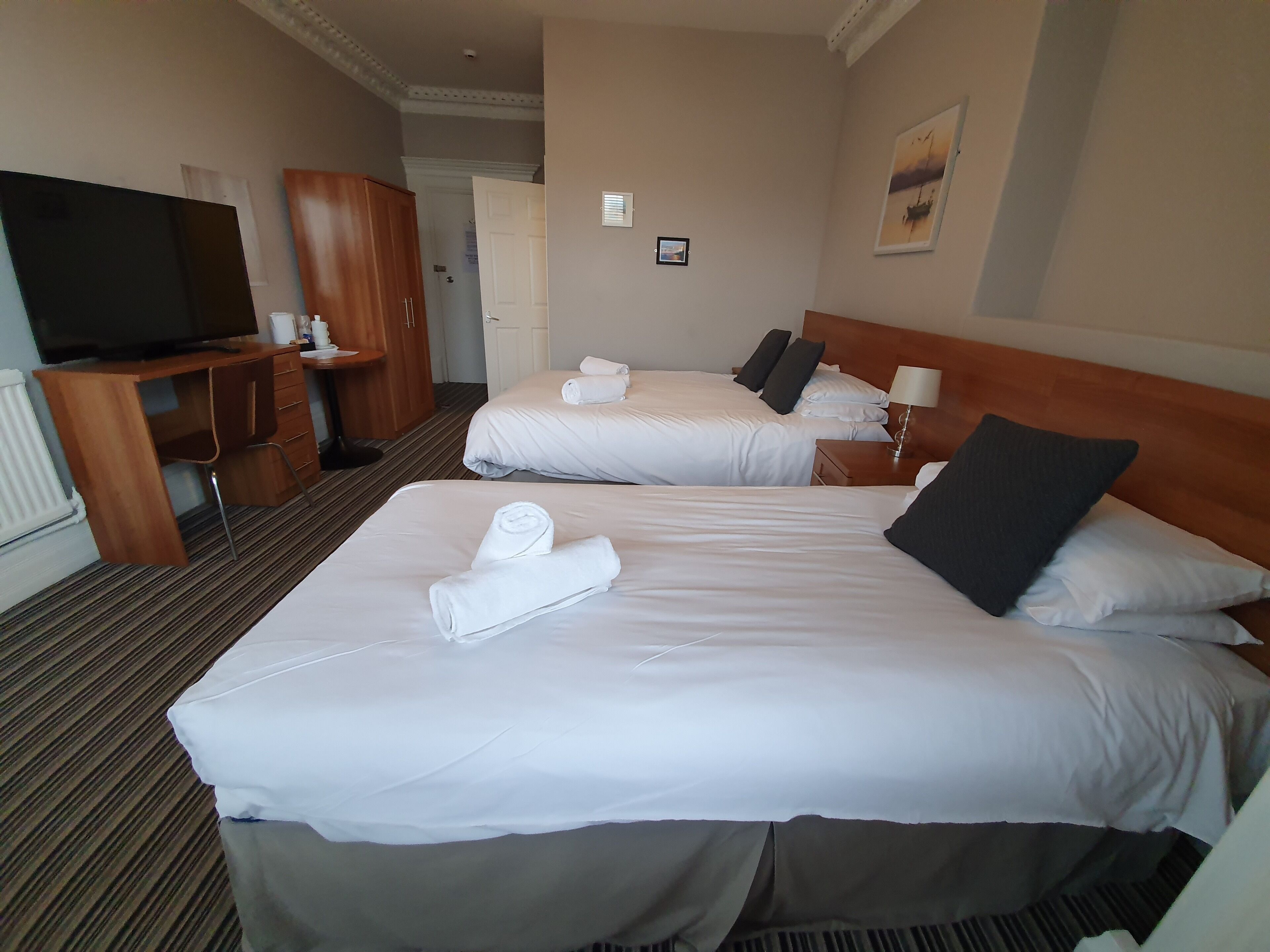 premier family room | desk, iron/ironing board, free wifi, bed sheets