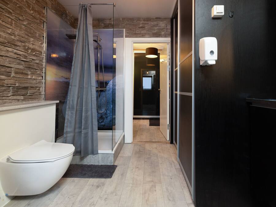 Separate bathtub and shower, hair dryer, heated floors, towels