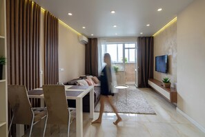 Căn hộ Deluxe | 1 phòng ngủ, bộ đồ giường kháng dị ứng, phòng cách âm 