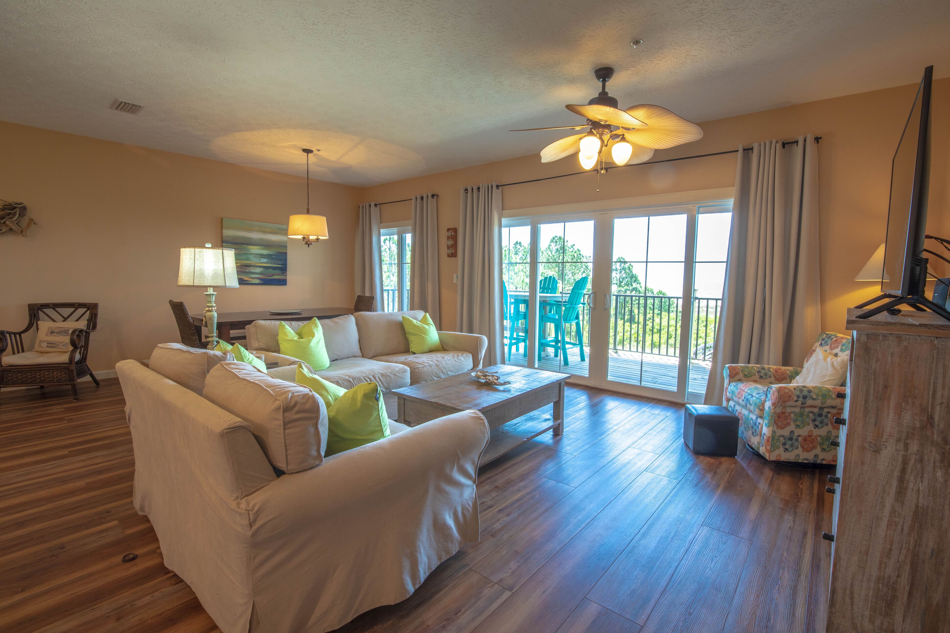 Smart TV, DVD player, books, stereo