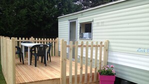 Bungalow, Shared Bathroom | Terrace/patio - Camping Le Grun De Chignore (Vollore-Ville)