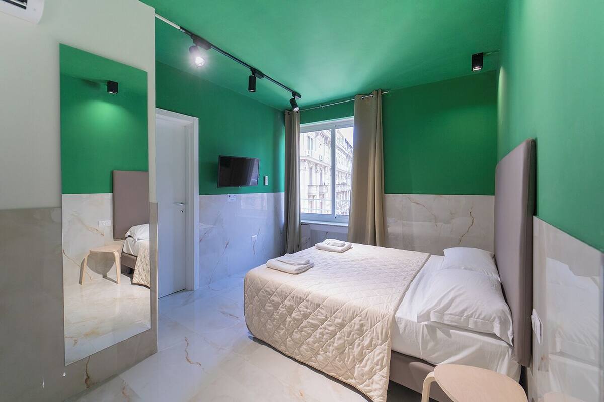Double room economy de gasperi | 책상, 유아용 침대, 무료 WiFi