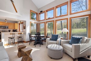 Smart TV, fireplace, DVD player
