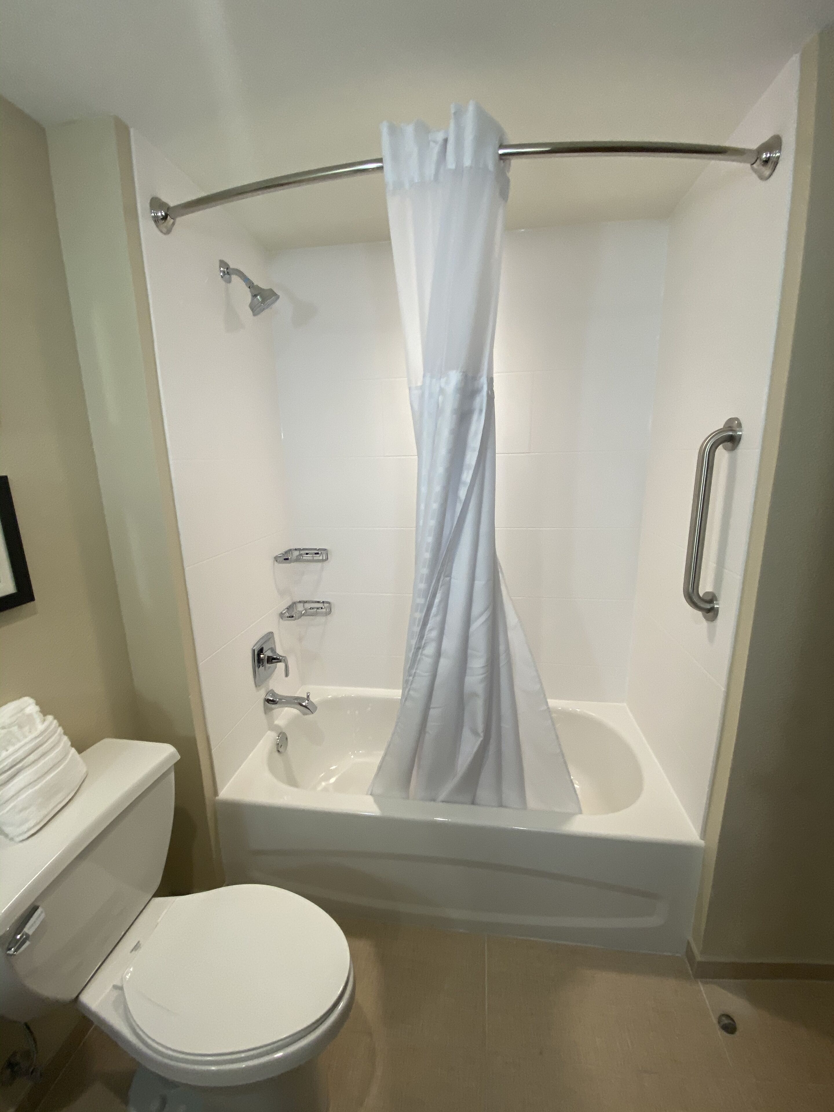 suite, multiple beds, non smoking | bathroom | combined shower/bathtub, hair dryer, towels