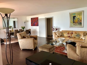 Luxury Apartment, 2 Bedrooms | Living room | 55-inch Smart TV with digital channels, TV