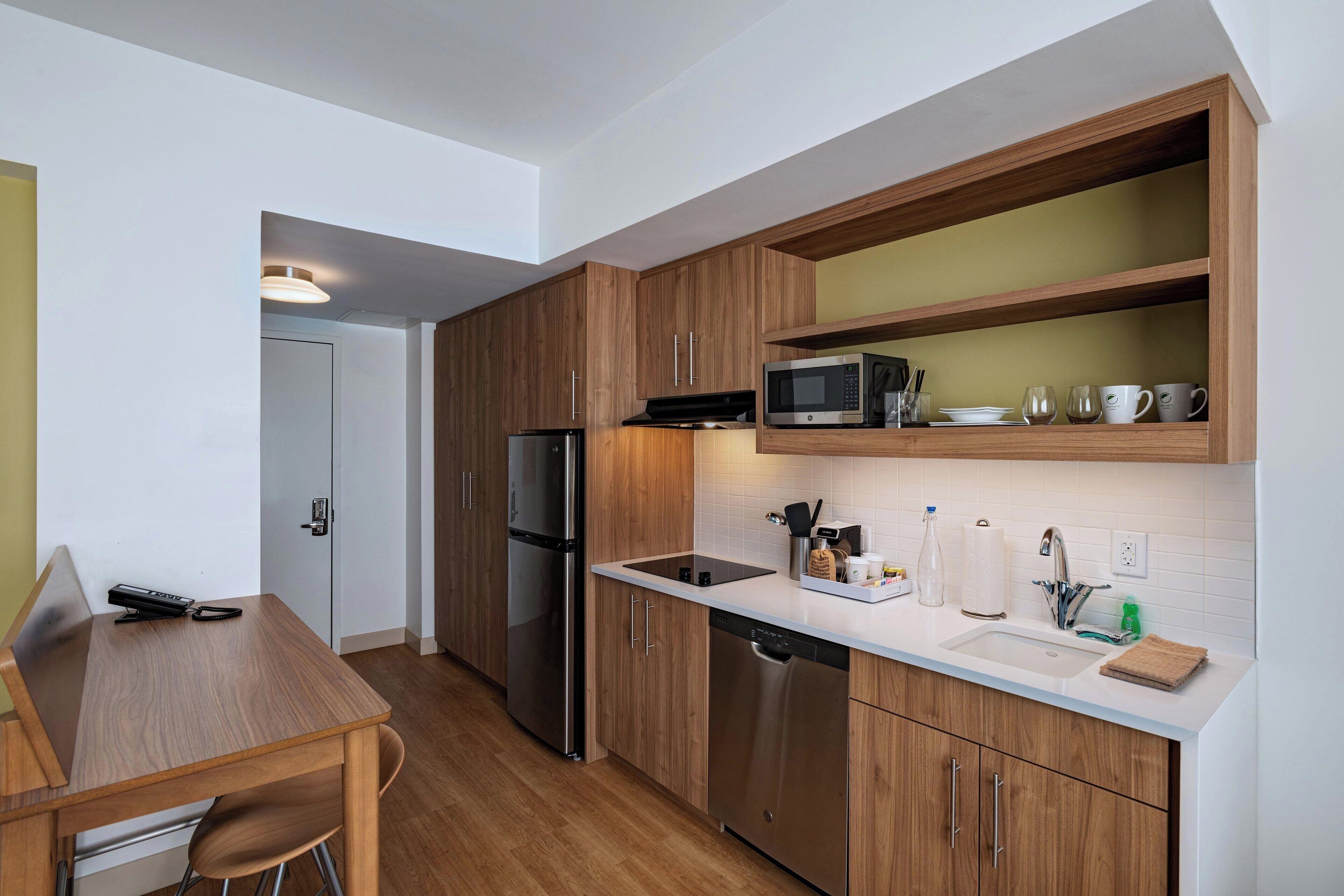 studio, 1 king bed with sofa bed | private kitchen | fridge, microwave, stovetop, dishwasher