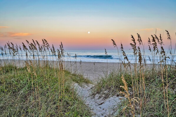 On the beach, sun loungers - New! Pool! Sleeps 14, Sol de Mar Oceanfront, huge views, modern, duplex unit A (Carolina Beach)