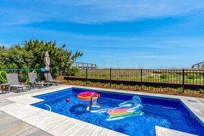 Outdoor pool, a heated pool - New! Pool! Sleeps 14, Sol de Mar Oceanfront, huge views, modern, duplex unit A (Carolina Beach)