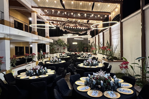 Outdoor banquet area