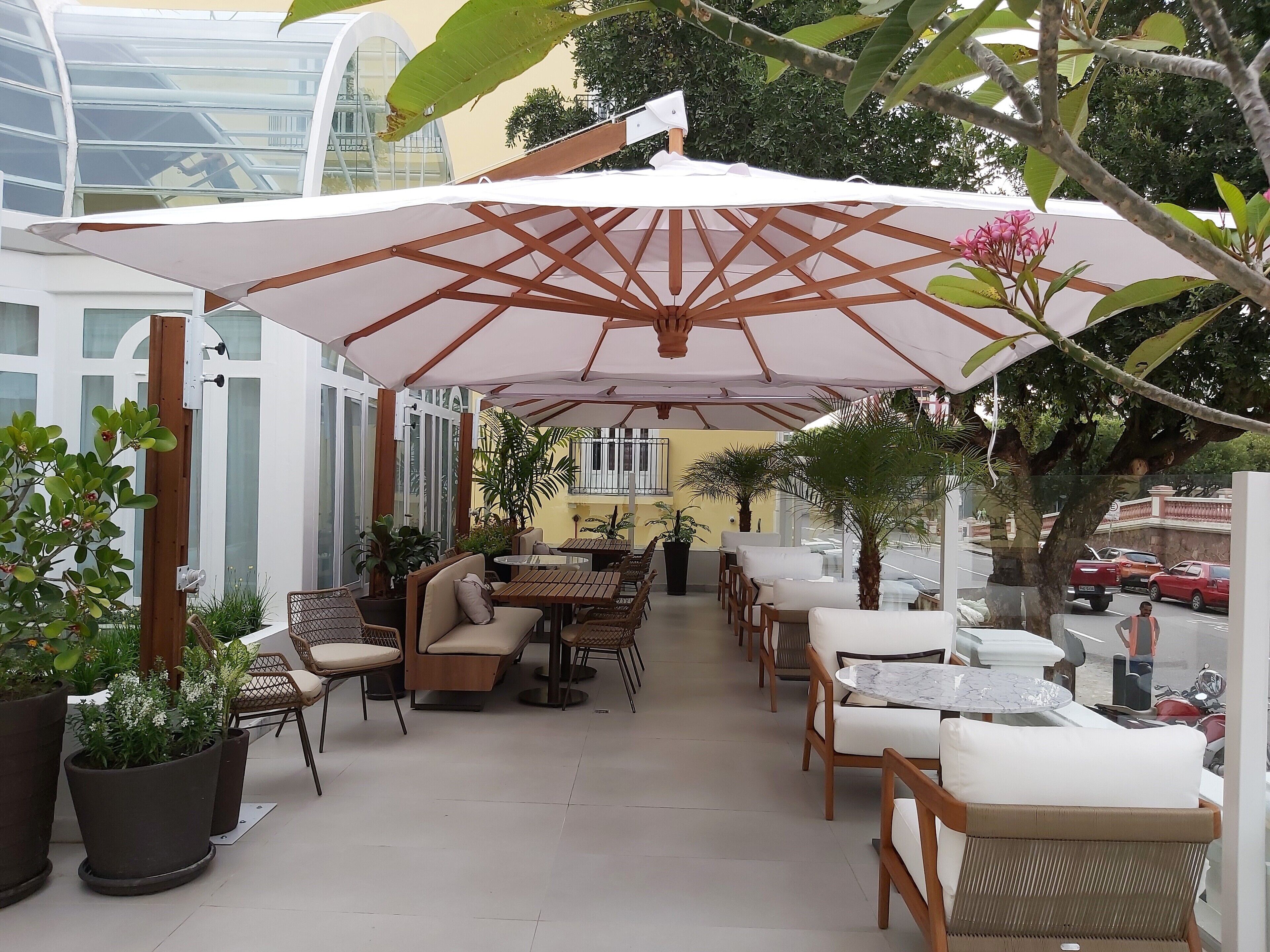 outdoor banquet area