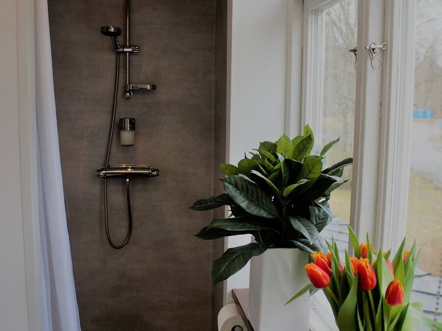 Doppel- oder Zweibettzimmer | Badezimmer | Dusche, Handtücher