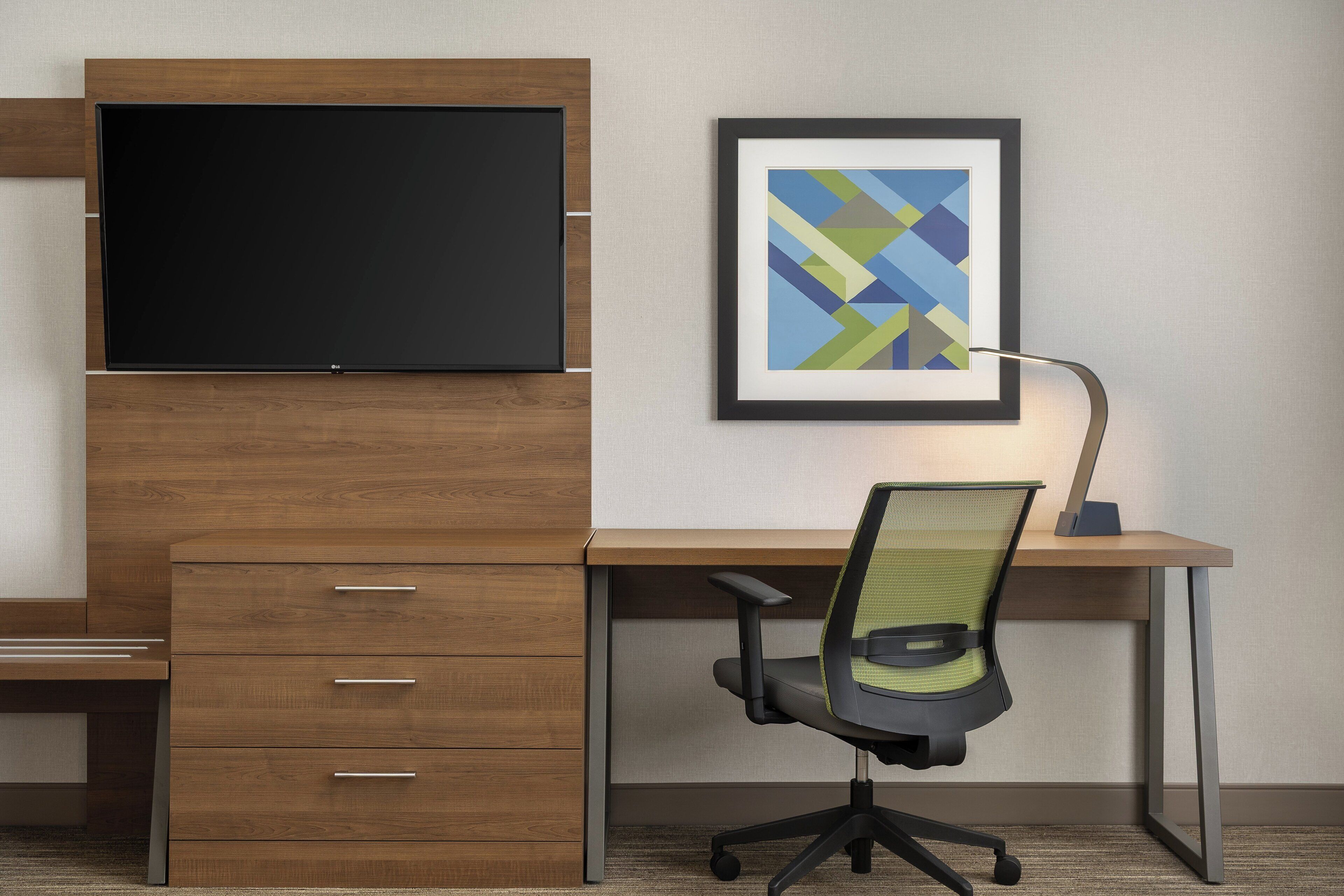 In-room safe, desk, laptop workspace, blackout drapes