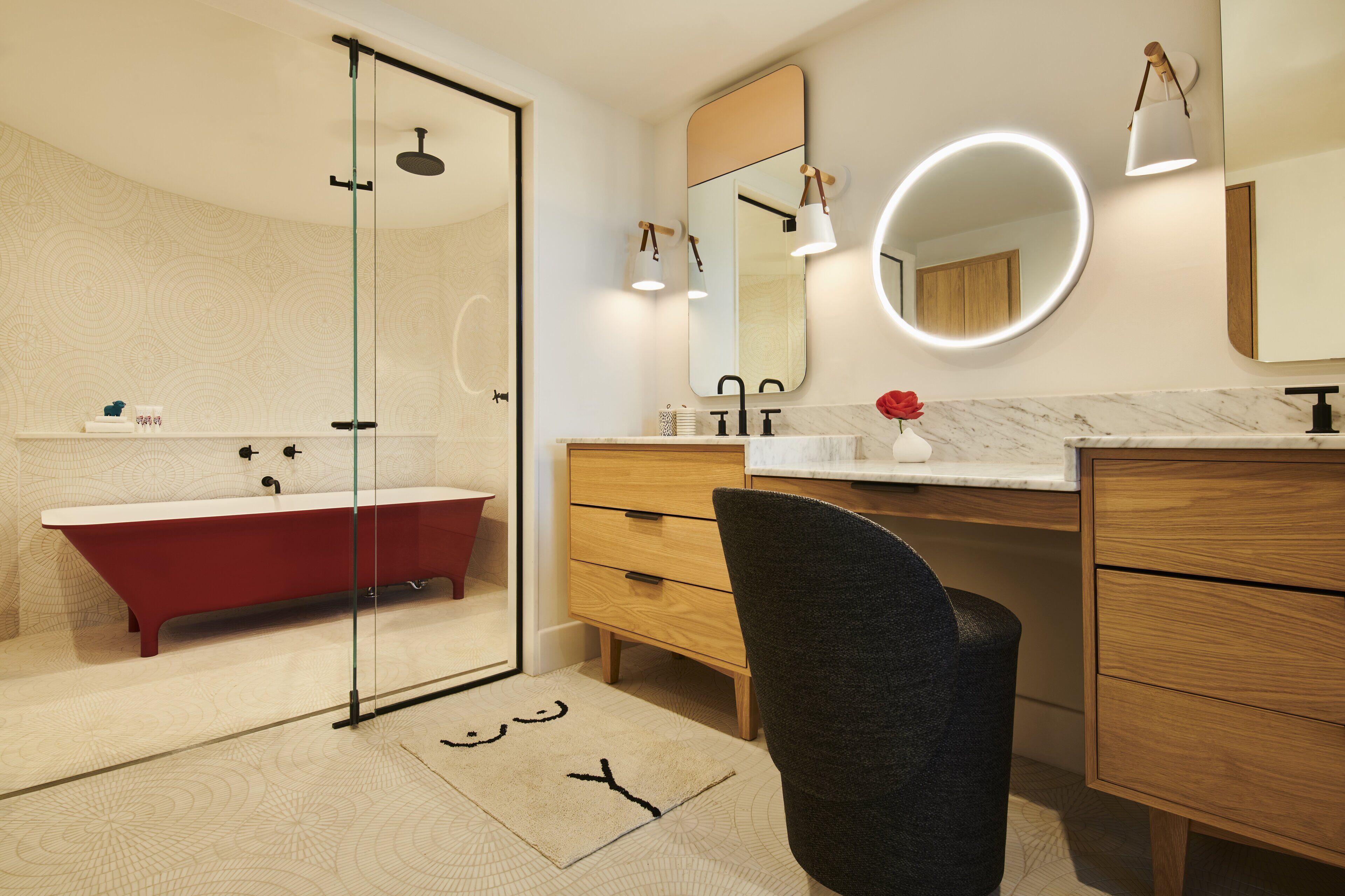penthouse (richard's flat king) | bathroom | rainfall showerhead, designer toiletries, hair dryer, towels