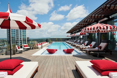 Seasonal outdoor pool, cabanas (surcharge), pool umbrellas. Virgin Hotels Nashville