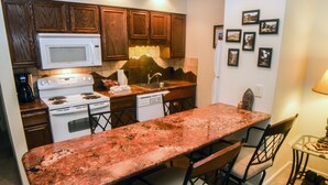 Apartment, 1 Queen Bed, Fireplace, River View | Private kitchen - Fawn Valley Inn: 292 (Estes Park)