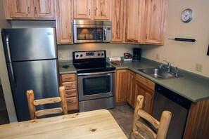 Condo, 1 King Bed, Kitchen, River View | Private kitchen