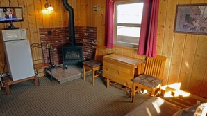 Apartment, 1 Double Bed with Sofa bed, Patio | Living room | TV, fireplace - Lazy R Cottages: 1 (Estes Park)