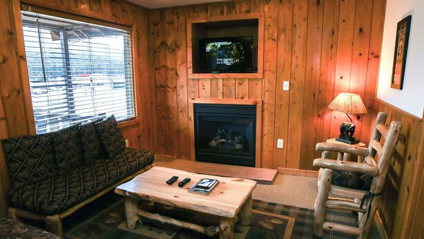 Cabin, Multiple Beds, Fireplace, Mountain View | Living room - Lazy R Cottages: 8 (Estes Park)