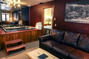 Departamento, 1 cama King size y sofá cama, hidromasaje | Sala de estar | Chimenea 