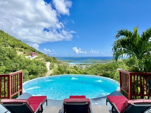 Outdoor pool - Breathtaking Panoramic Views Of The Caribbean Sea From This Luxury Villa (St. Thomas)