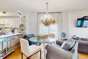 Interior - Gulf front condo w/ a full kitchen, private balcony, shared pools, & hot tub (Orange Beach)