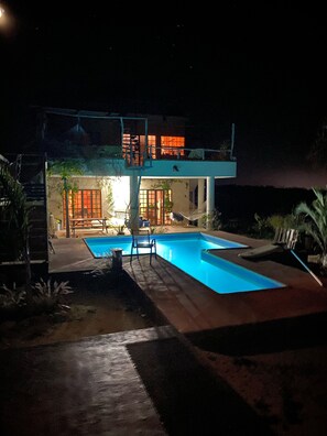 Outdoor pool, a heated pool