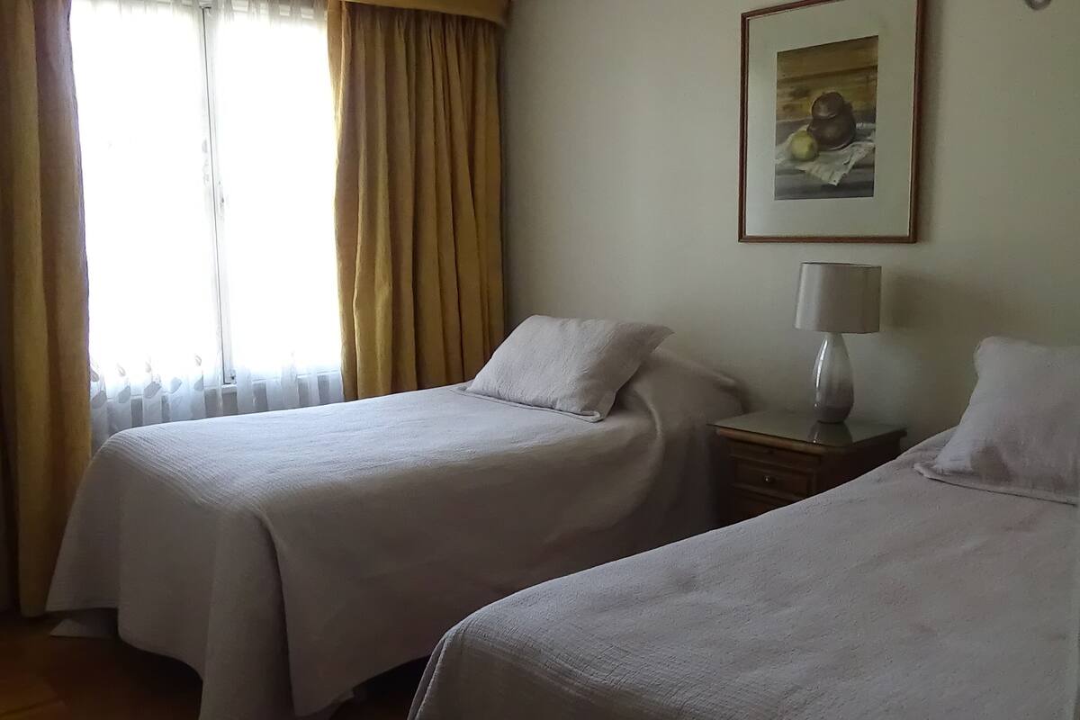 Desk, laptop workspace, free WiFi, bed sheets