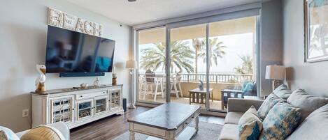 TV, DVD player, stereo