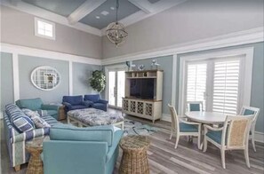 TV, table football, computer monitors