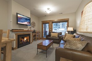 TV, fireplace, DVD player