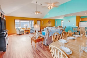Smart TV, books - Oceanfront Dog Friendly Home with Private Pool, Hot Tub, and Game Room (Salvo)