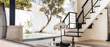 40-inch flat-screen TV with cable channels, TV