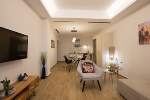 Apartment, 1 Bedroom | Living area | 42-inch flat-screen TV with digital channels, TV - B4B Sea n' City (Zakynthos)