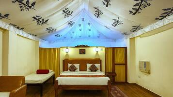 Luxury Cottage Cum Tent | Frette Italian sheets, premium bedding, memory-foam beds, desk