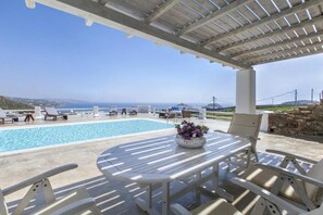 Villa Deluxe, 5 habitaciones, alberca privada, vista al mar | Vista del balcón