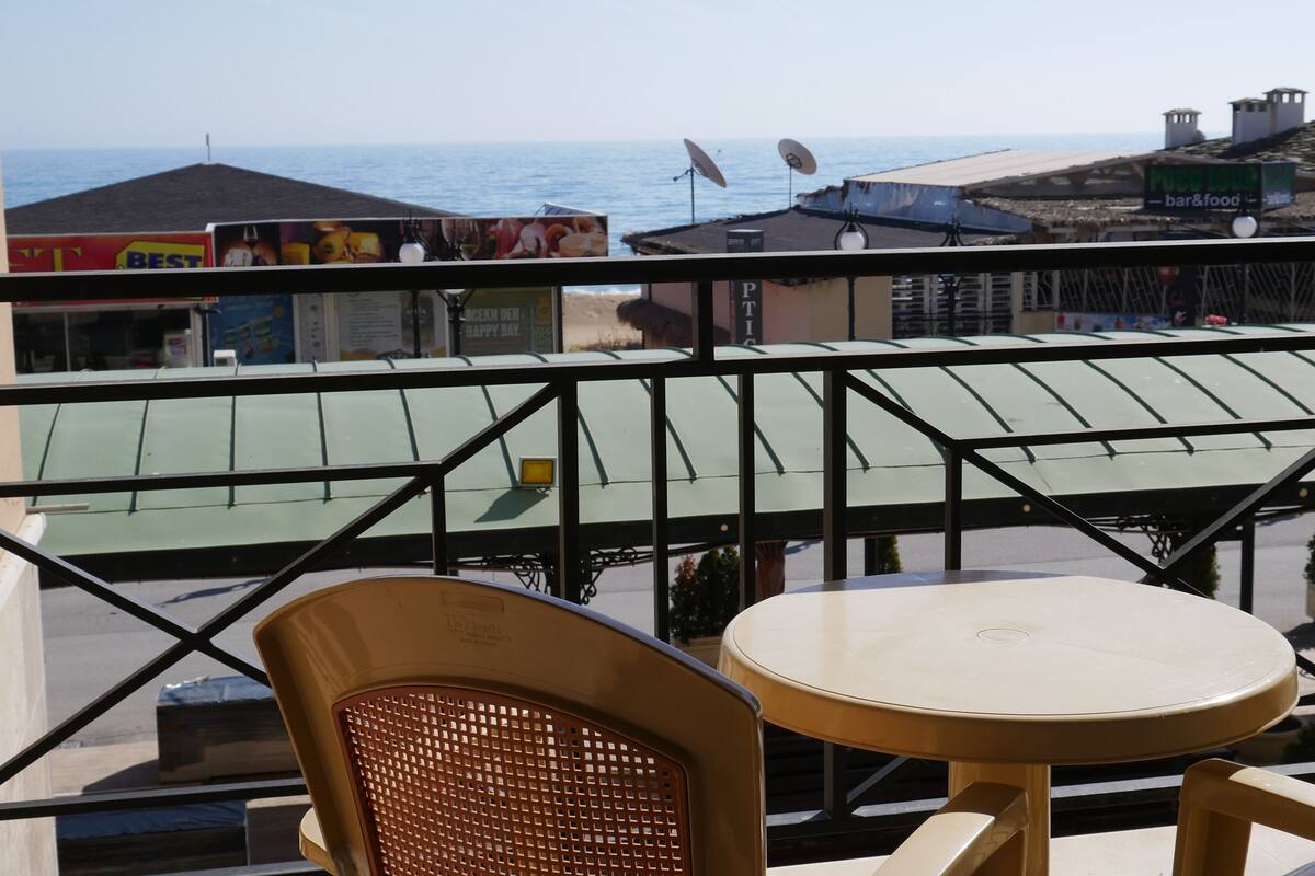 Easy 1-Bed Apartment 1st Line Sea View | Balcony view
