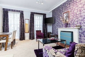 Apartment, 1 Bedroom | Living room | 45-inch flat-screen TV with satellite channels, TV - Welbeck Street Apartments (London)