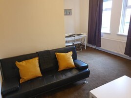 Apartment | Living room | 30-inch flat-screen TV with digital channels, TV, fireplace