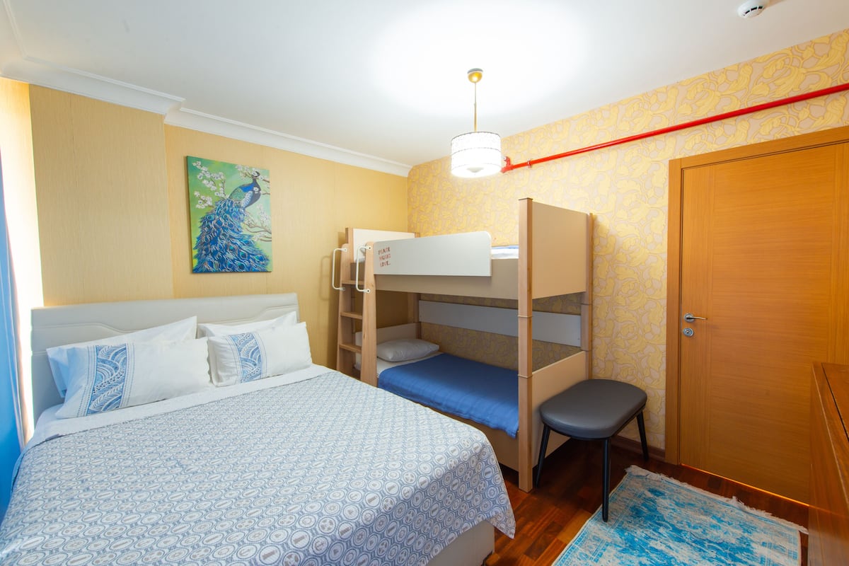 2 habitaciones y sábanas de algodón egipcio