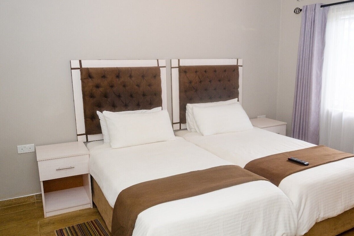 Kamar Twin | Brankas, setrika/meja setrika, Wi-Fi gratis, dan seprai linen