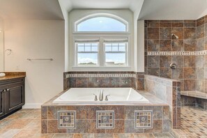 Shower, towels, soap, toilet paper - Absolute Paradise | 1100 ft from the beach | Private Pool, Hot Tub, Dog Friendly | Corolla (Corolla)