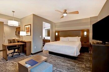 In-room safe, desk, laptop workspace, blackout drapes at Homewood Suites by Hilton Summerville