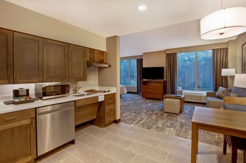 In-room safe, desk, laptop workspace, blackout drapes at Homewood Suites by Hilton Summerville