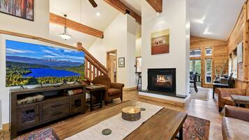 Smart TV, fireplace, offices, computer monitors