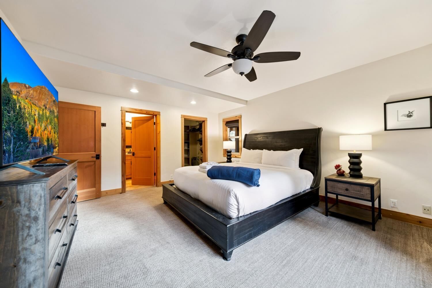 4 bedrooms, desk, iron/ironing board, travel crib