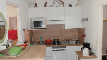 Réfrigérateur, micro-ondes, plaque de cuisson, lave-vaisselle
